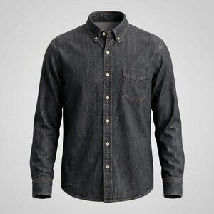 J Crew Denim Shirt Mens Medium Button Down Long Sleeve Classic Gray Wash J7218